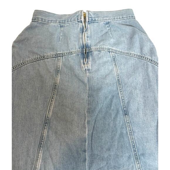 Old Navy Jean Skirt High Rise Denim Midi Light Wash A-Line Size XS/S - Picture 7 of 8